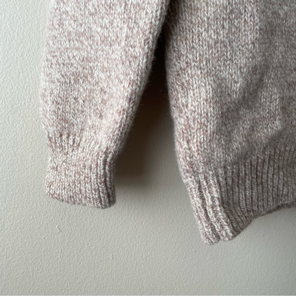LL BEAN 100% Lambswool Fisherman Henley Knit Sweater Men’s M Tall Cream Beige - Picture 5 of 5